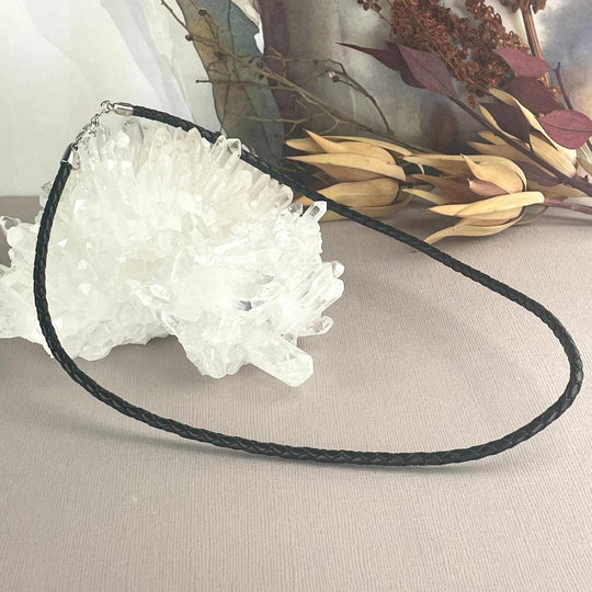 Braided Italian Leather & Silver Necklace - 4mm