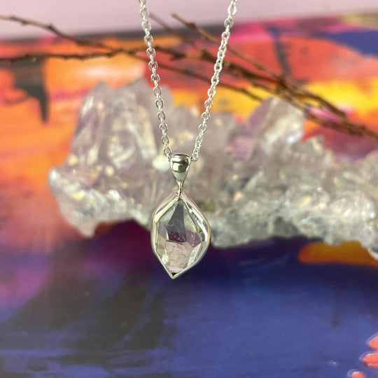 Herkimer Diamond Raw Pendant And Chain