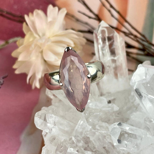Rose Quartz Marquise Ring