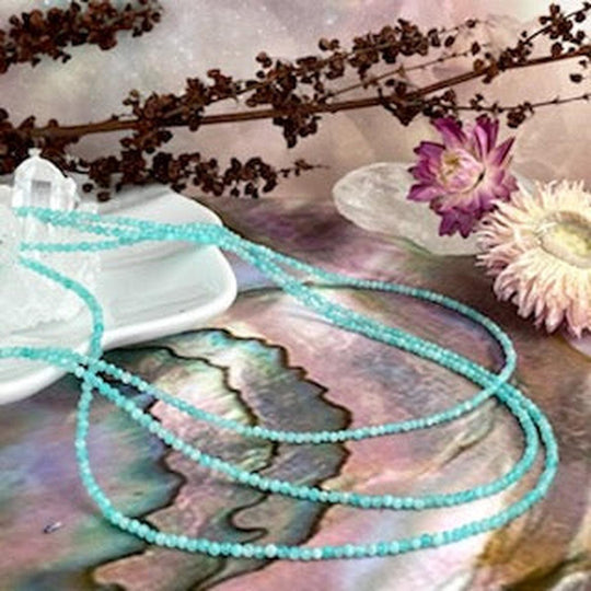 Amazonite Faceted 2-3mm Bead Necklace