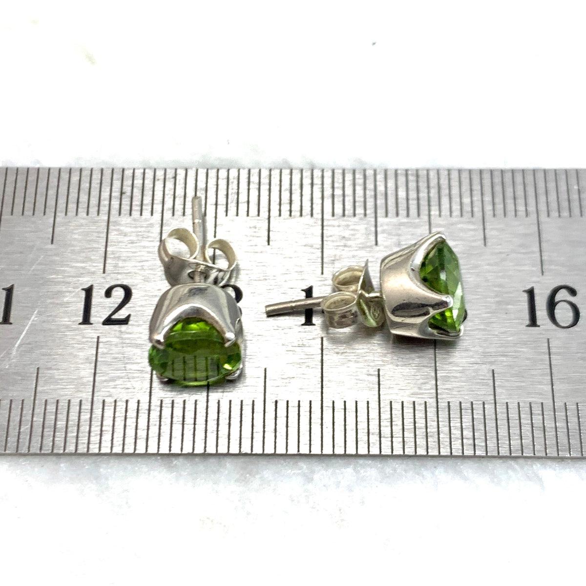 Green Gemstone Stud Earrings