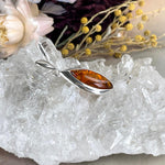 Real Amber Silver Pendant