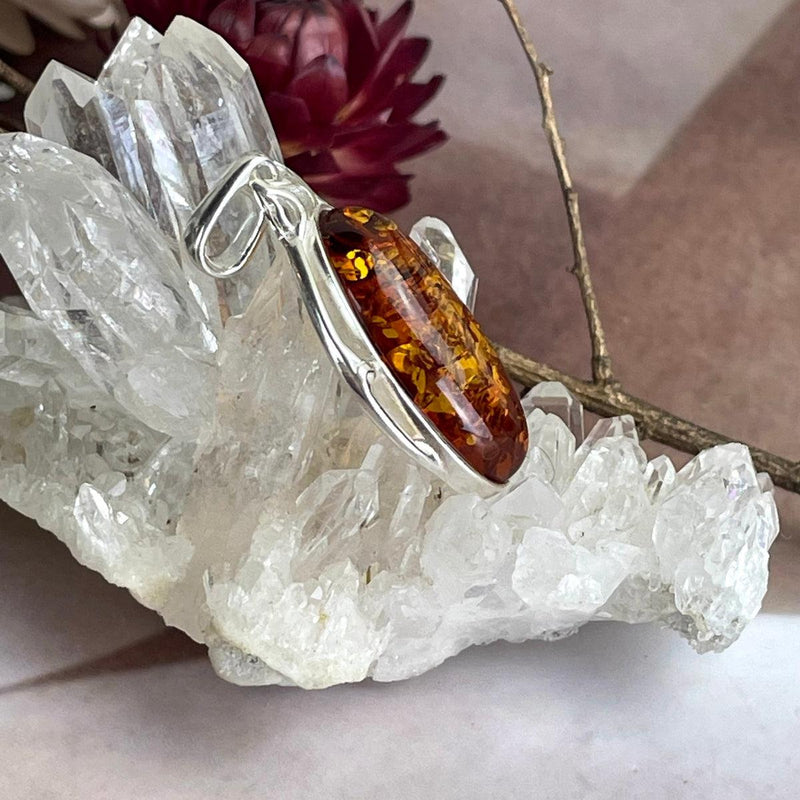 Amber Cabochon Silver Jewellery