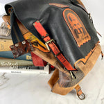 Distressed Leather Unique Backpack