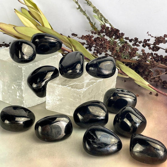 Jet Tumbled Stones