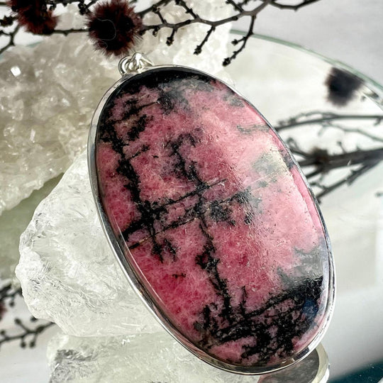 Rhodonite Oval Extra Large Pendant