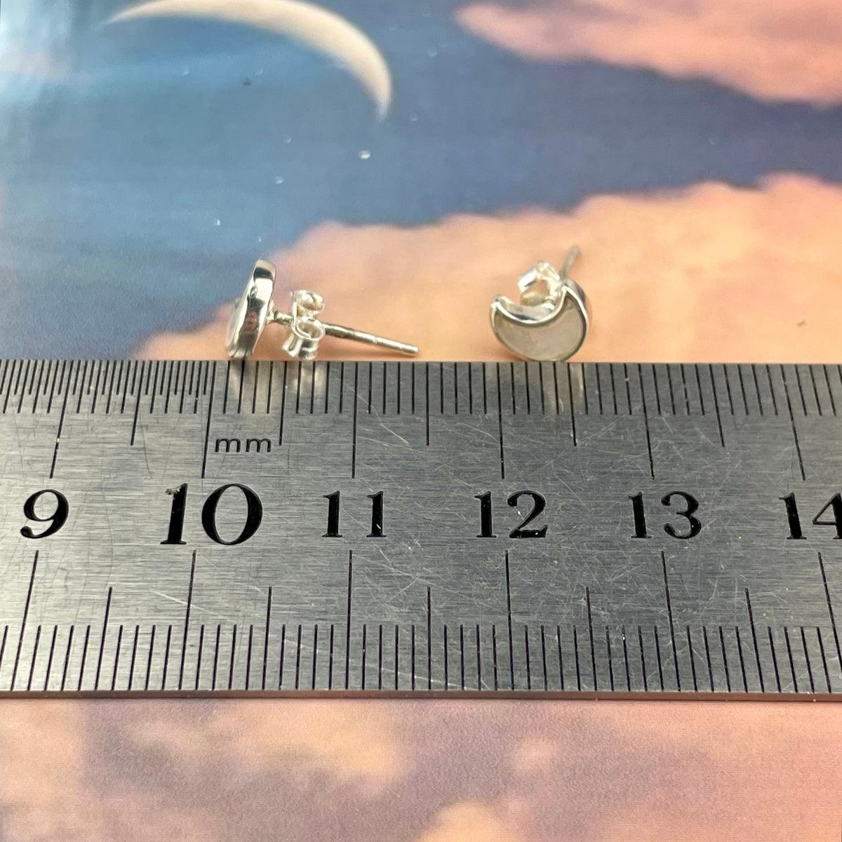 Rainbow Moonstone Stud Earrings