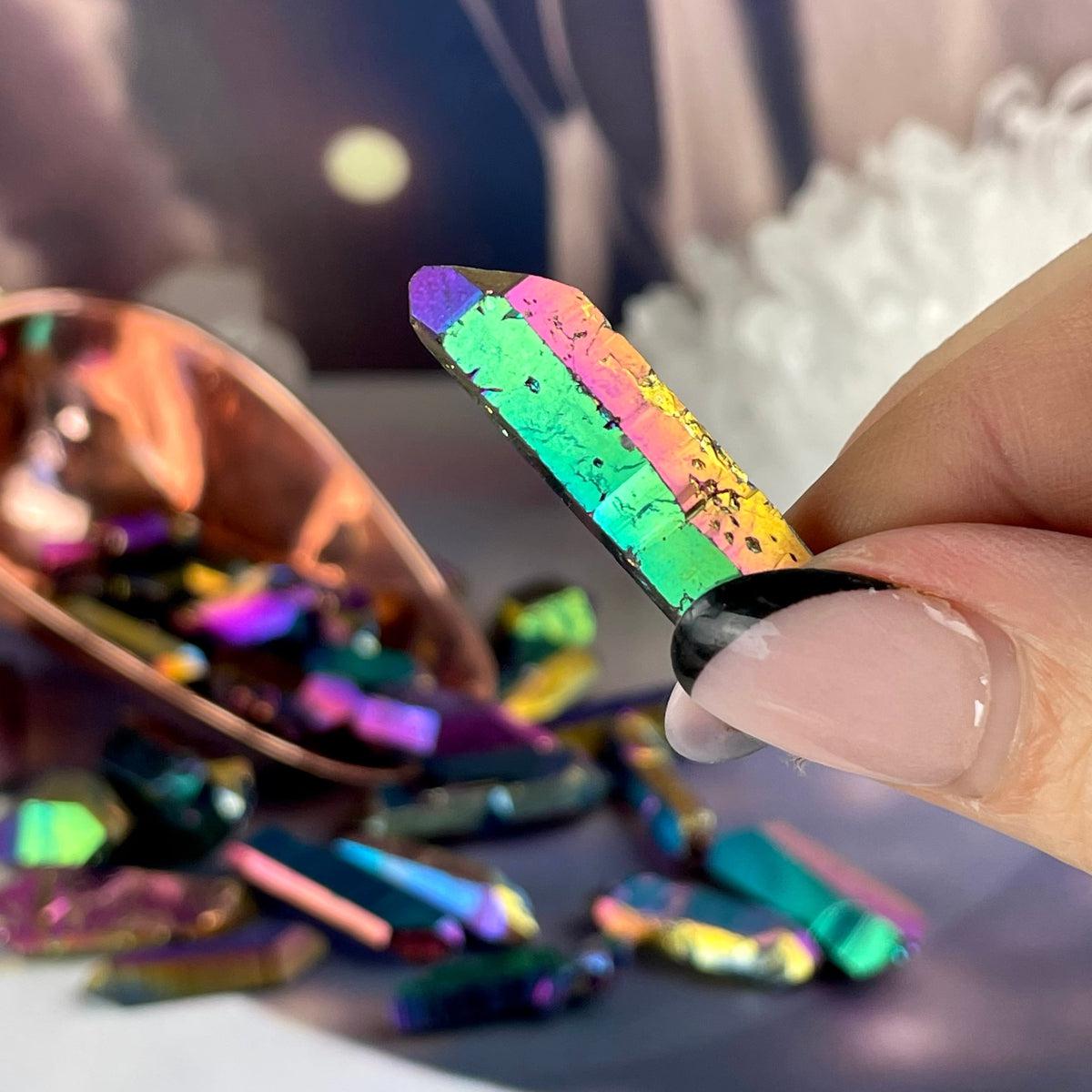 Titanium Rainbow Aura Quartz