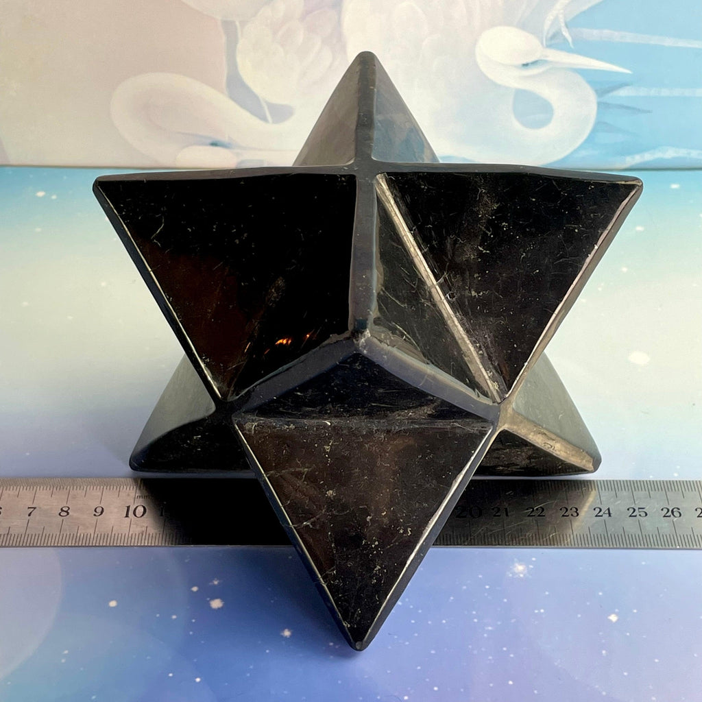 Shungite Merkaba Crystal Carving