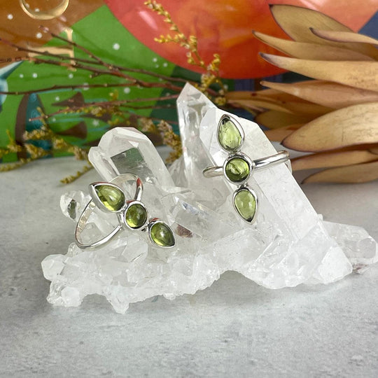 Peridot Three Stone Ring