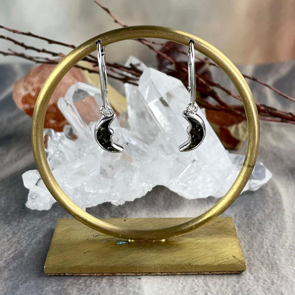 Crescent Moon Stone Earrings