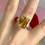Rectangle Citrine Ring