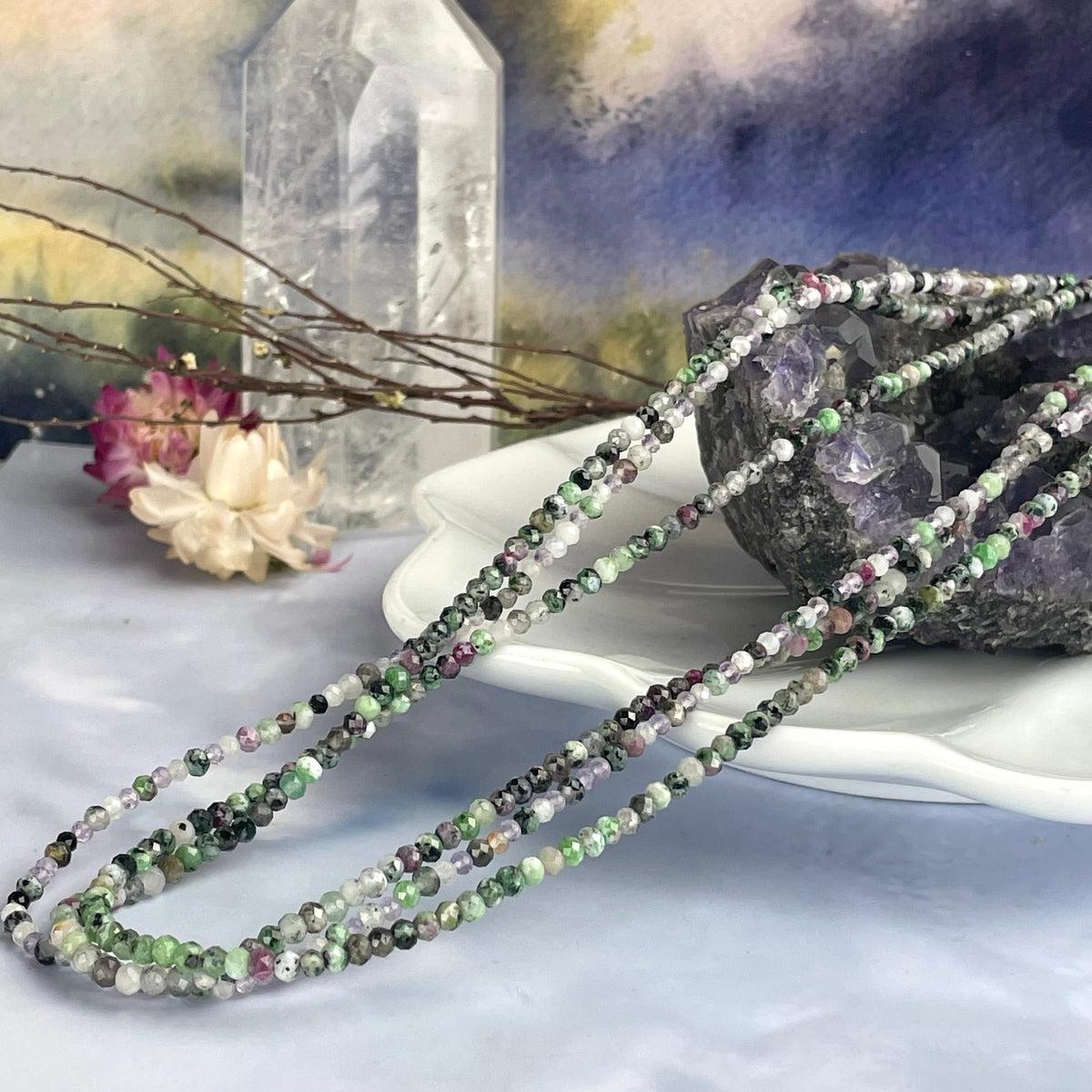 Multi Coloured Crystal Bead Necklace