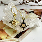 Yellow Gemstone Gold Earrings