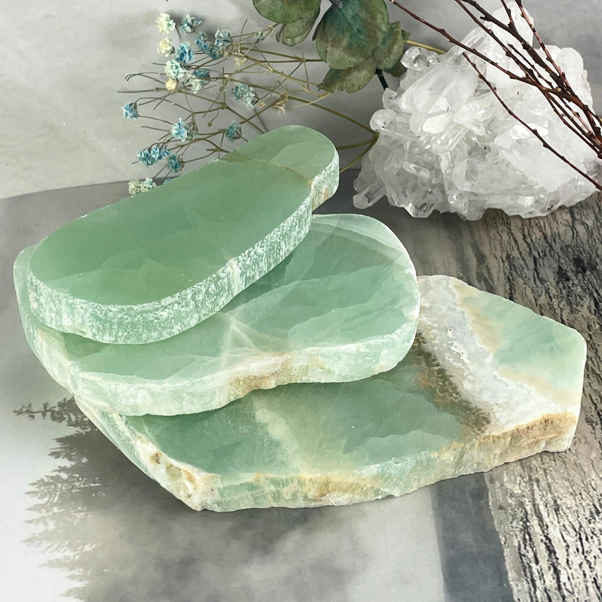Green Calcite Crystal Piece