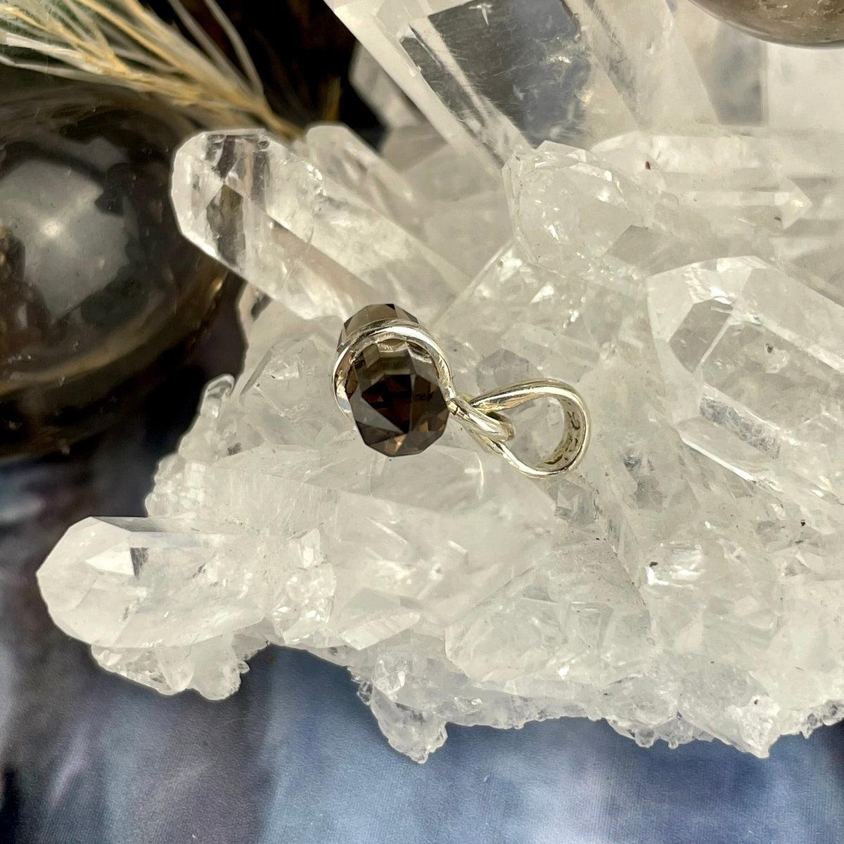 Double Point Smoky Quartz Pendant
