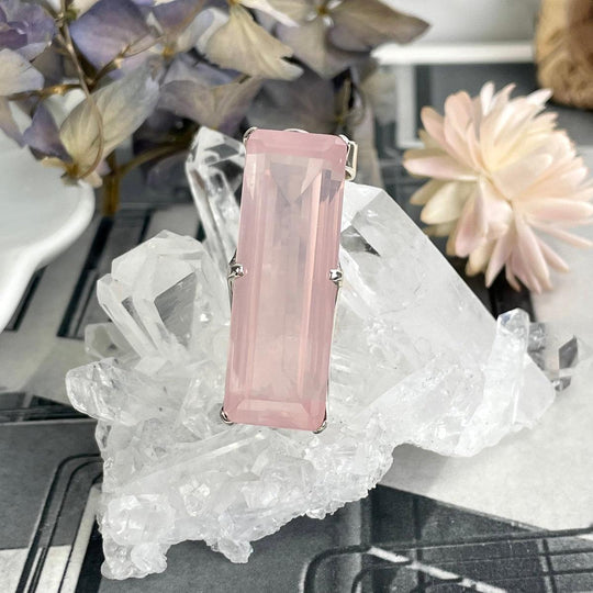 Rose Quartz Rectangle Pendant