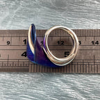 Janusz Szkutnik Titanium & Sterling Silver Hand-Etched Straight Edged Lily Ring