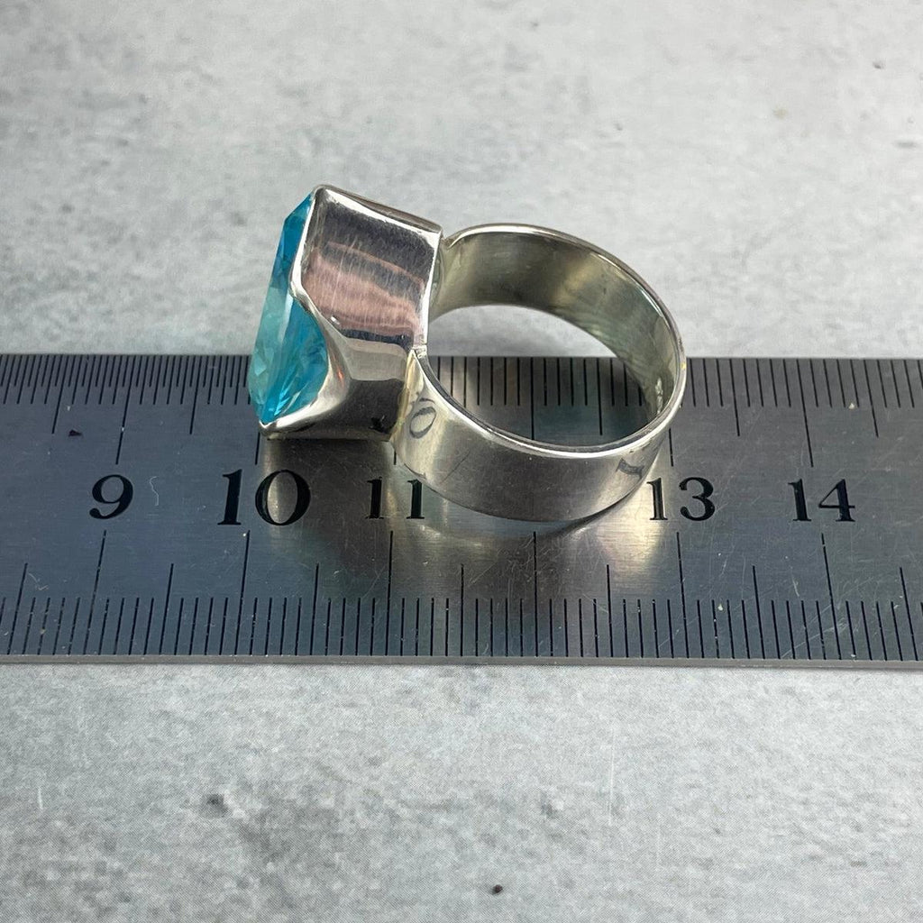 Pear Cut Blue Topaz Ring