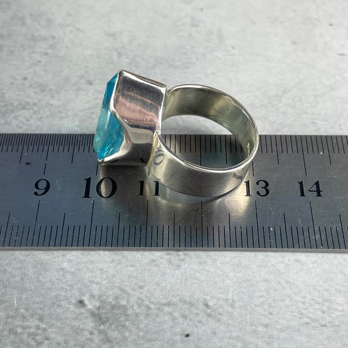 Pear Cut Blue Topaz Ring