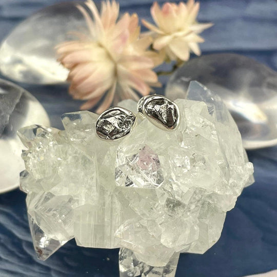 Hematite Raw Stud Earrings