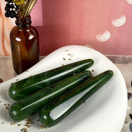 Jade Nephrite Massage Wands 12cm