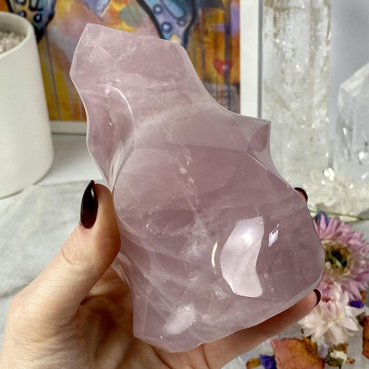Rose Quartz Crystal Flames 12cm - 19cm