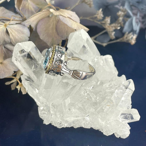 Antique Design Blue Topaz Ring