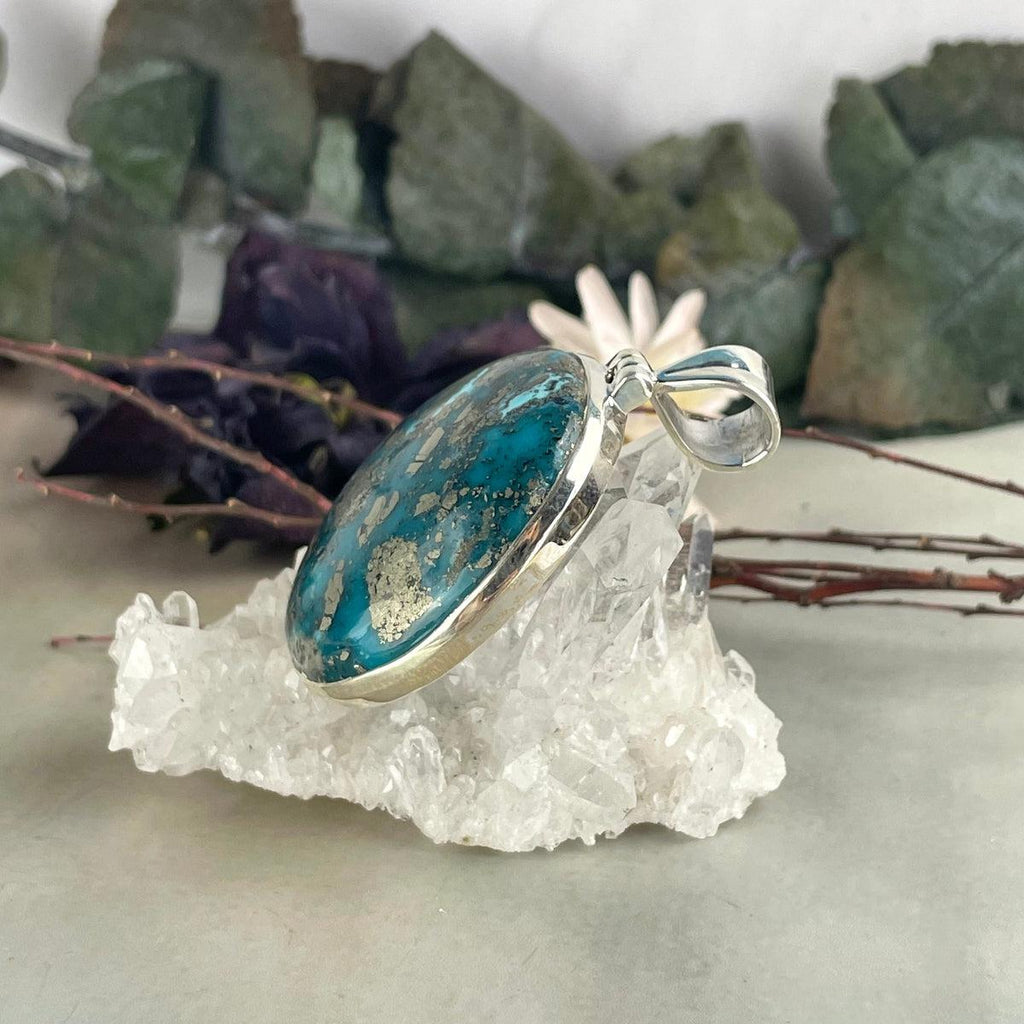 Turquoise Oval Disc Pendant
