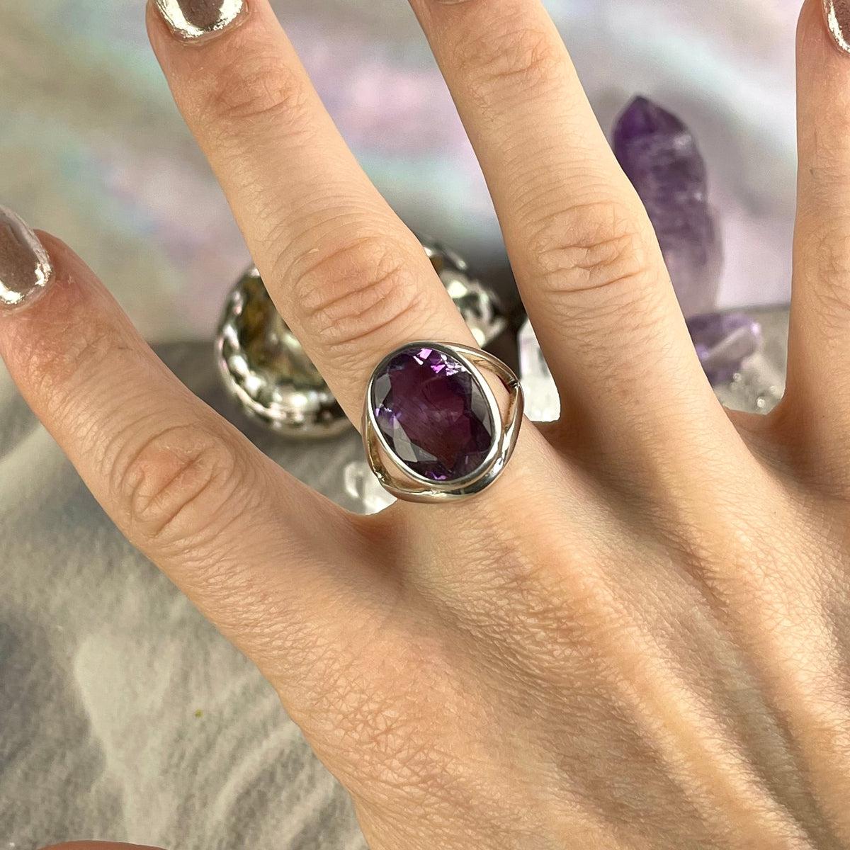 Gemstone Split Band Ring