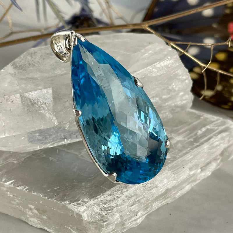 Swiss Blue Topaz Pendant