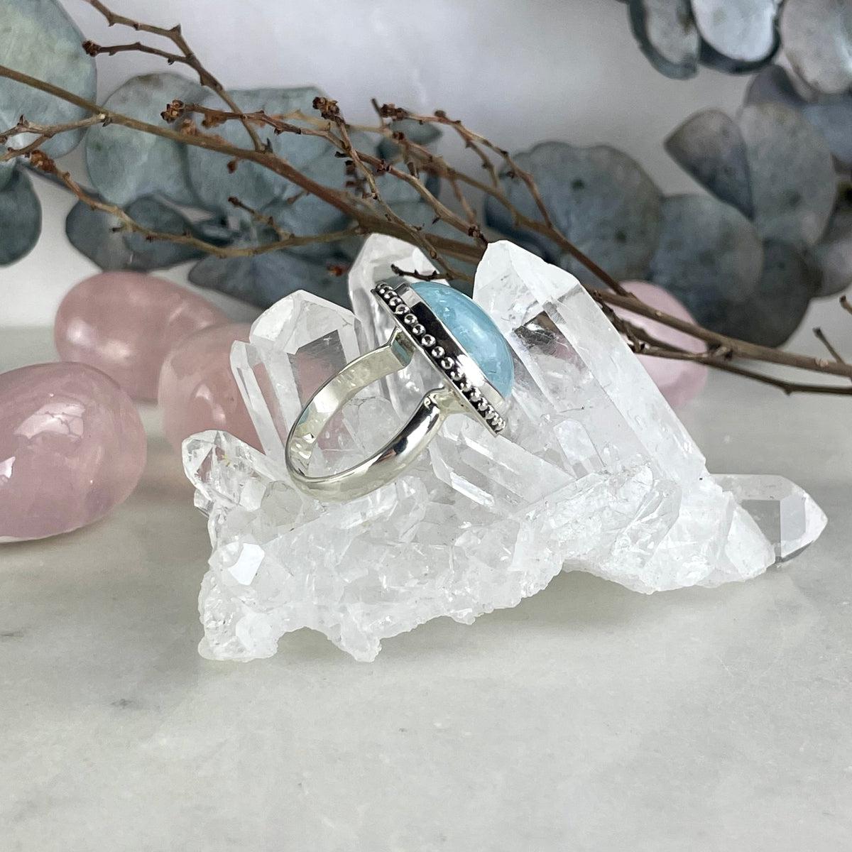 Blue Beryl Sterling Silver Ring