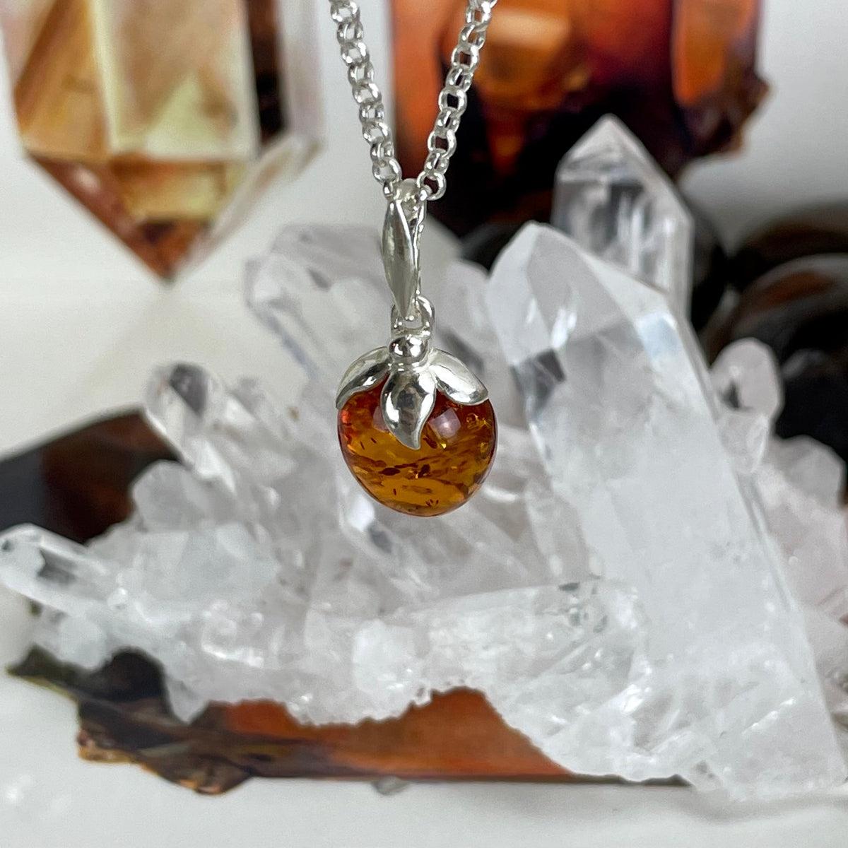 Orange Baltic Amber Pendant
