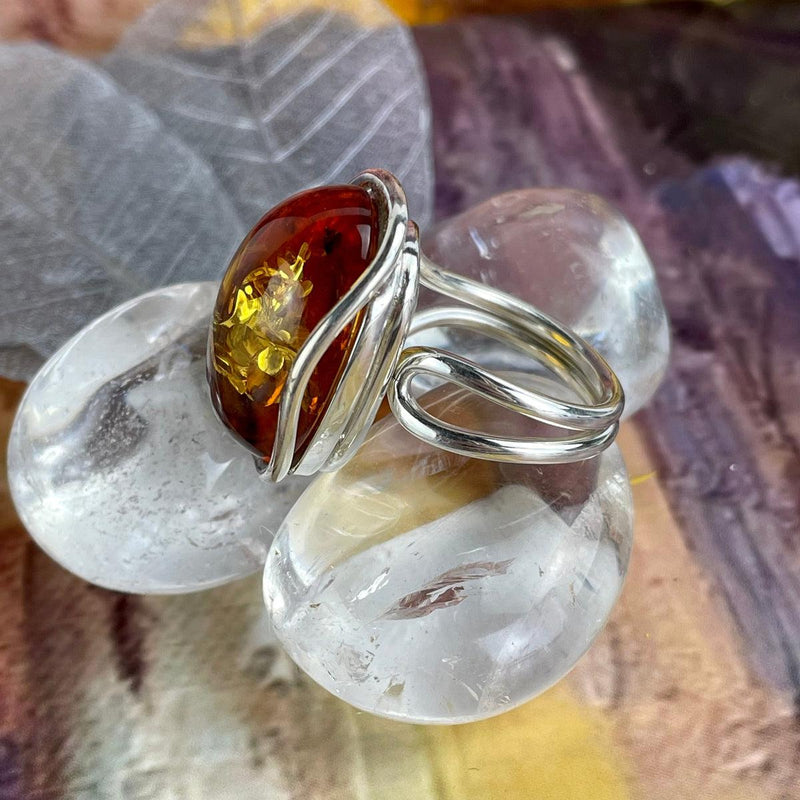 Baltic Amber With Inclusions Ring