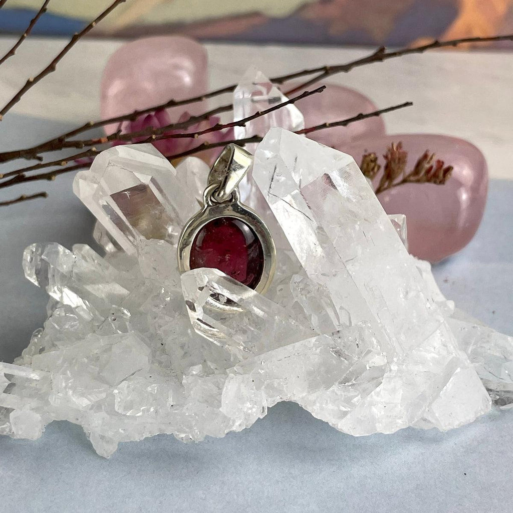 Pink Tourmaline Cabochon Pendant