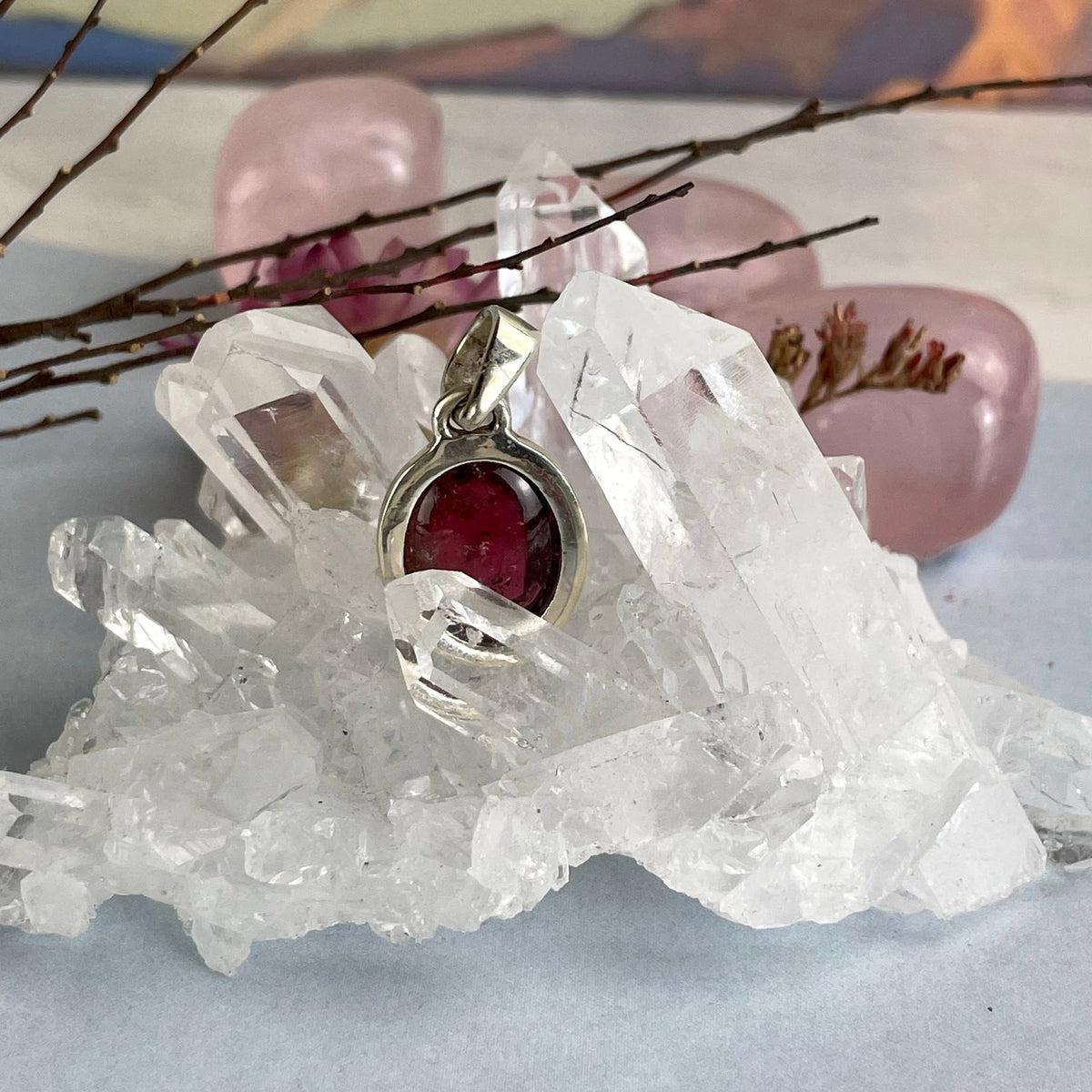 Pink Tourmaline Cabochon Pendant