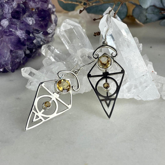 Citrine Geometric Earrings