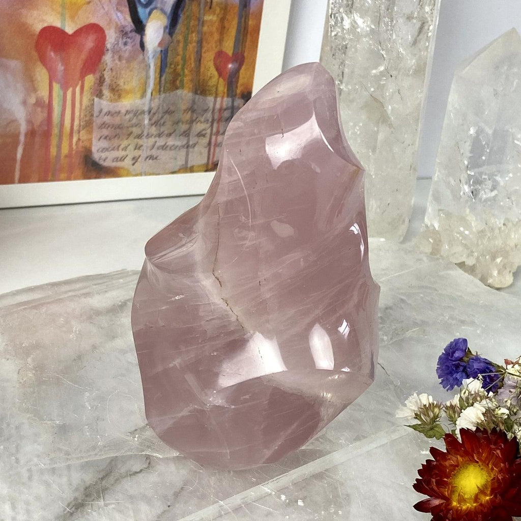 Rose Quartz Crystal Flames 12cm - 19cm