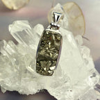 Pyrite Cluster Silver Pendant