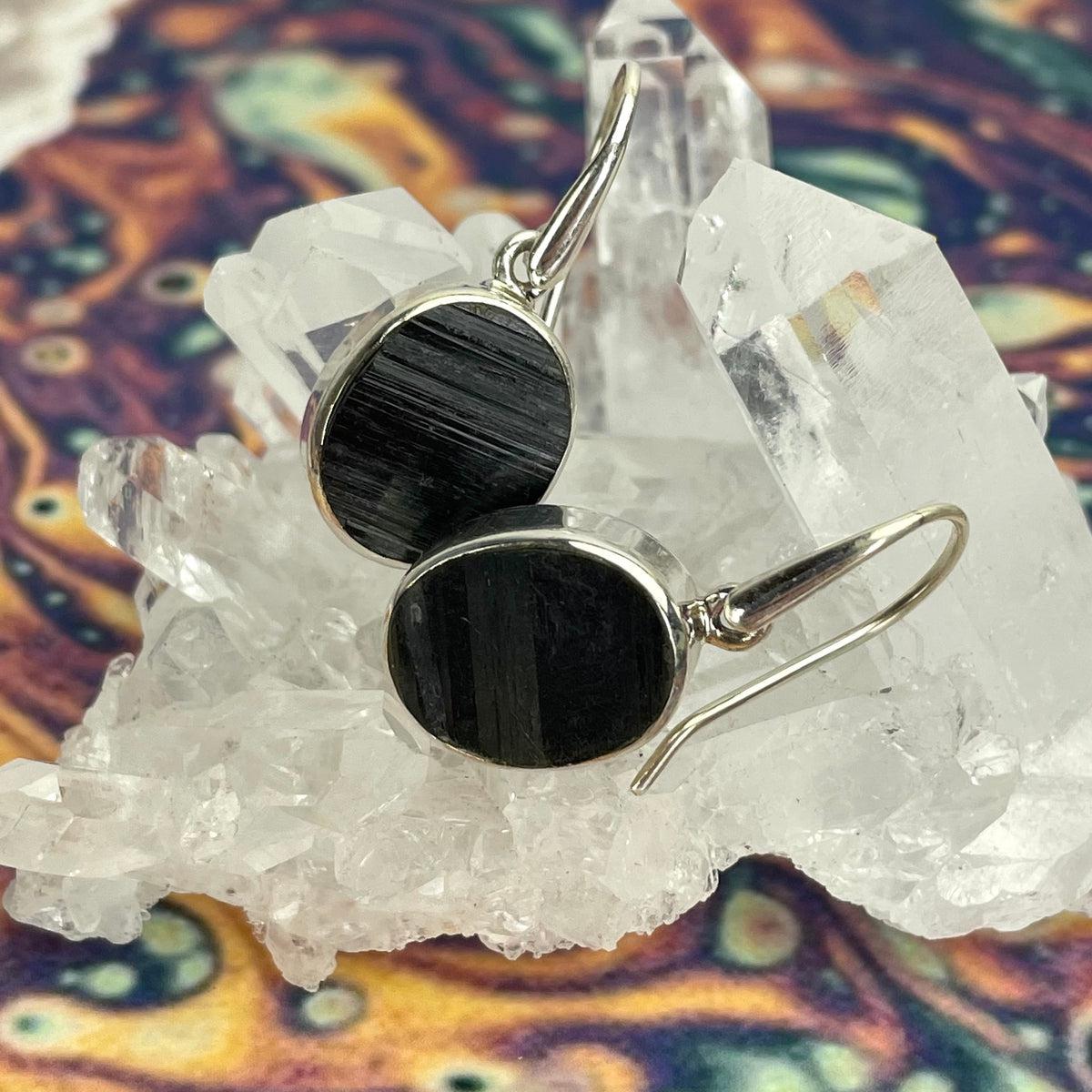 Natural Black Tourmaline Earrings