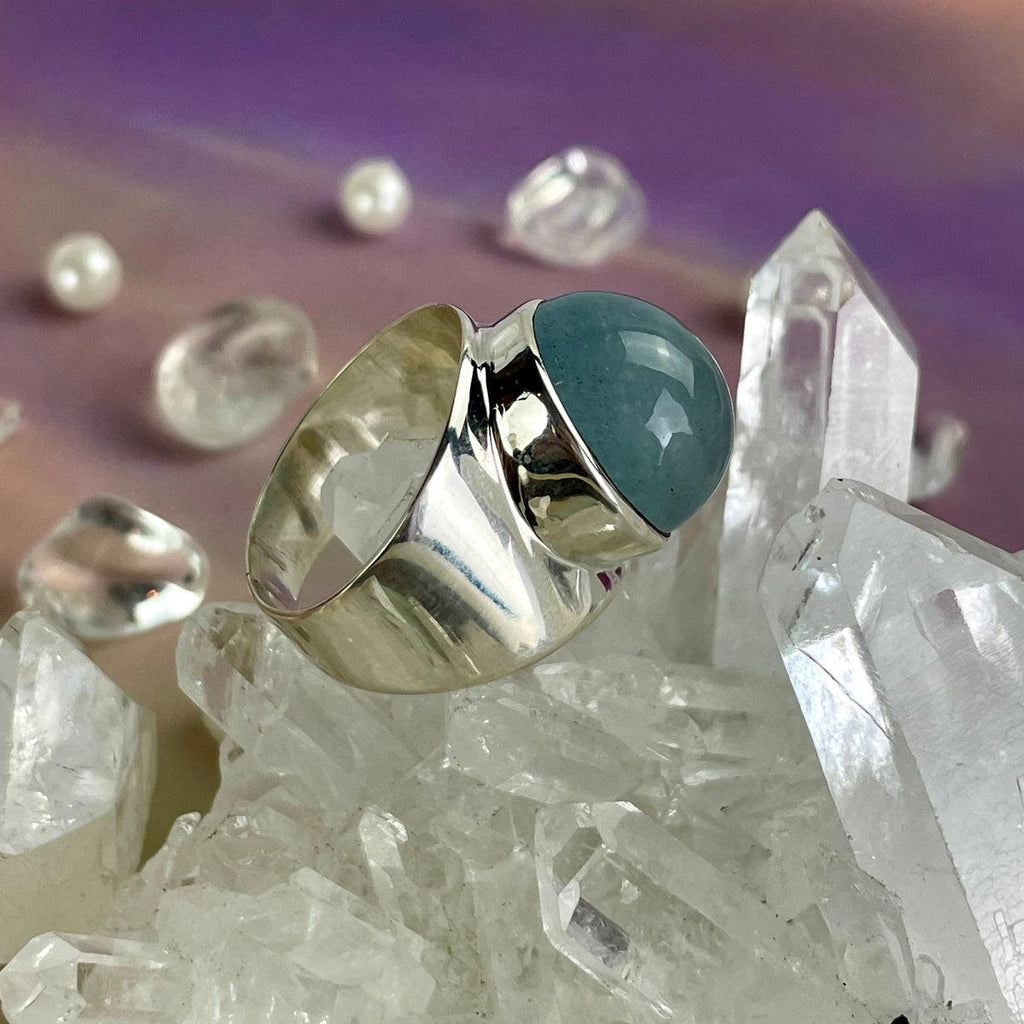 Oval Aquamarine Dome Ring