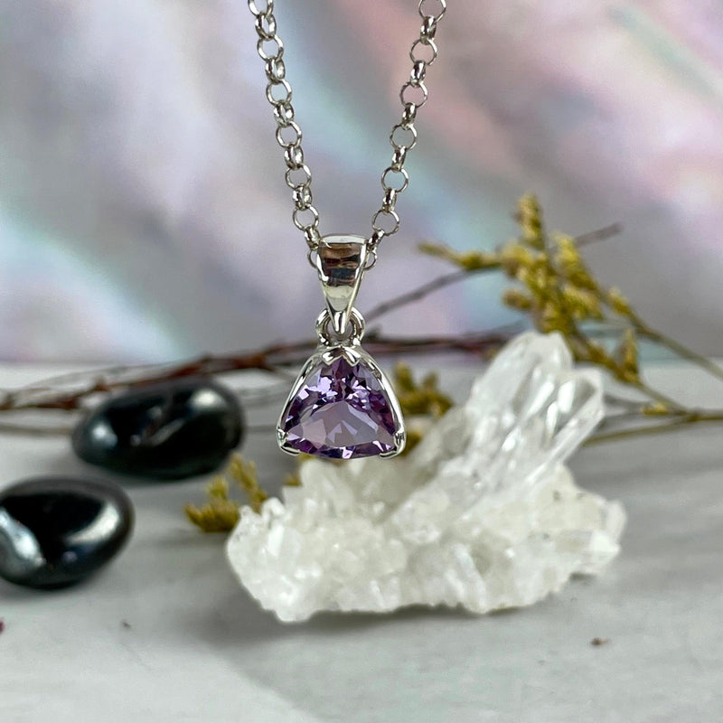 Purple Gemstone Silver Pendant