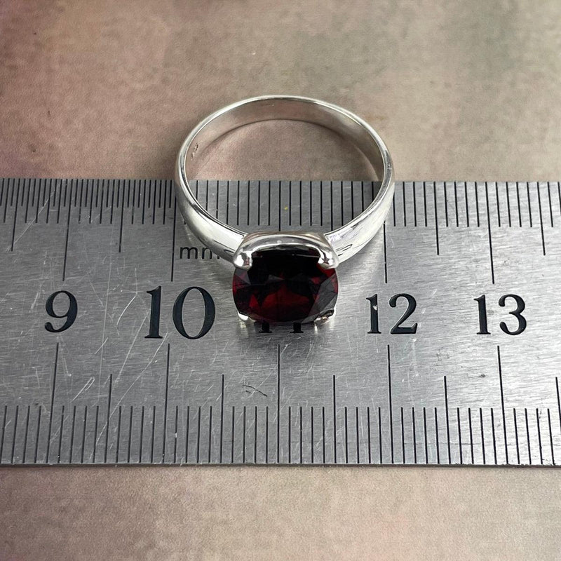 Red Gemstone Silver Ring