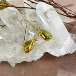 Green Stone Gold Earrings