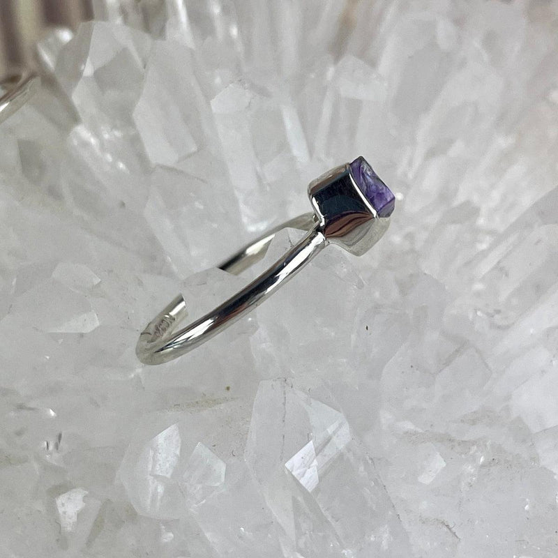 Purple Stone Silver Ring