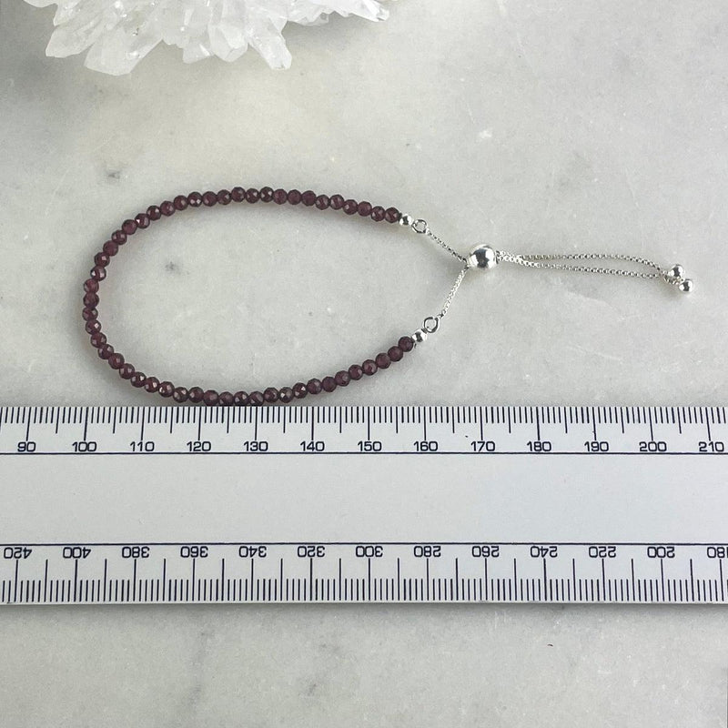 One Size Garnet Bead Bracelet