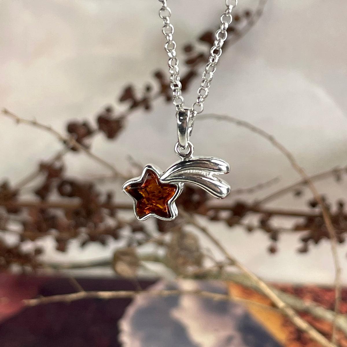 Shooting Star Amber Pendant