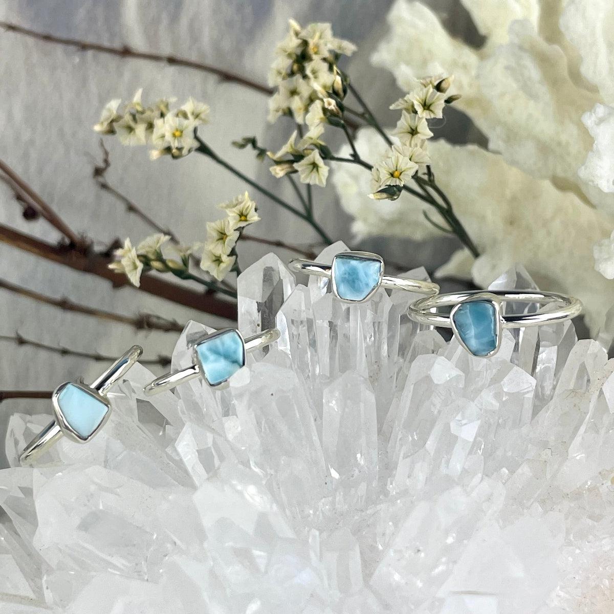 Authentic Larimar Silver Ring