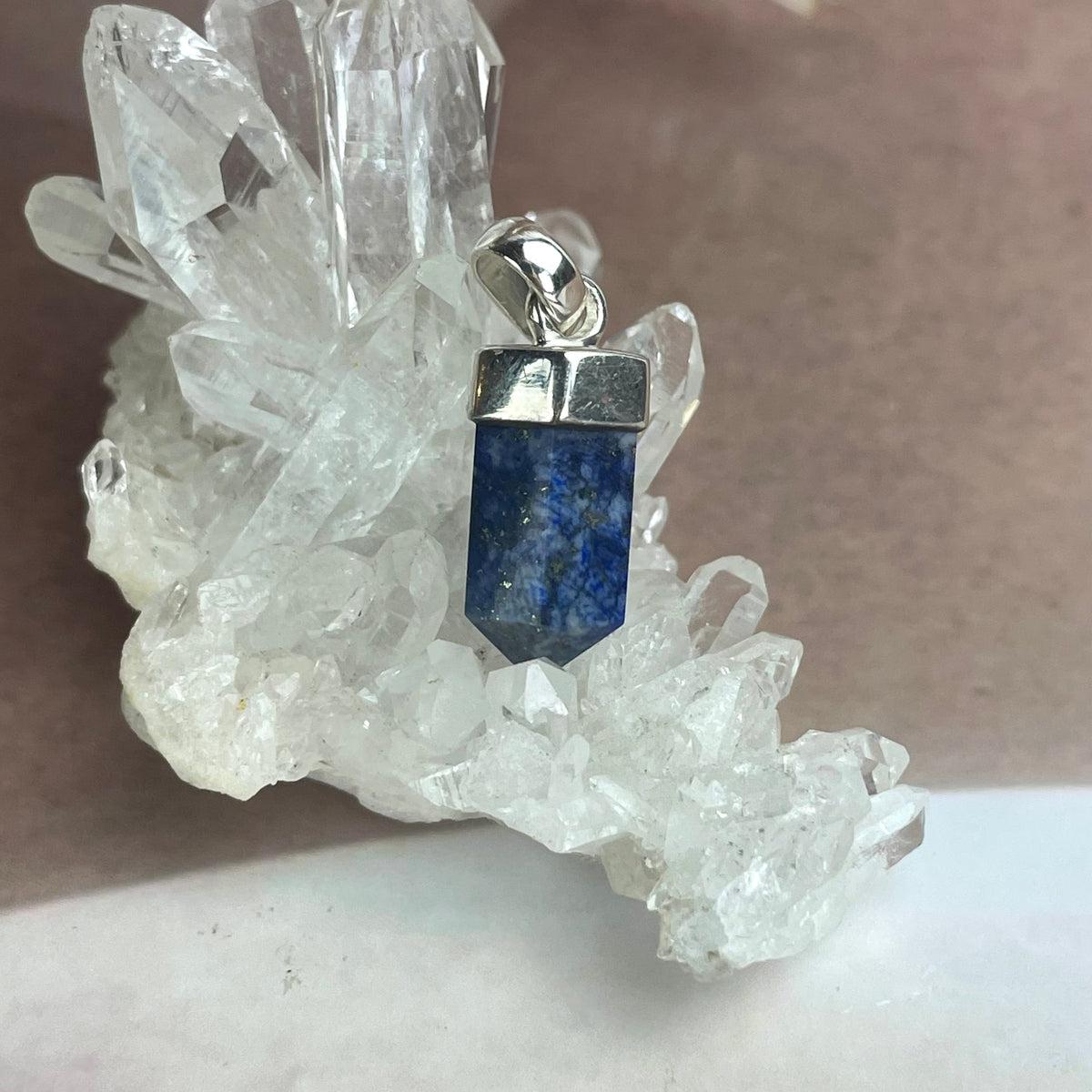 Lapis Crystal Point Pendant