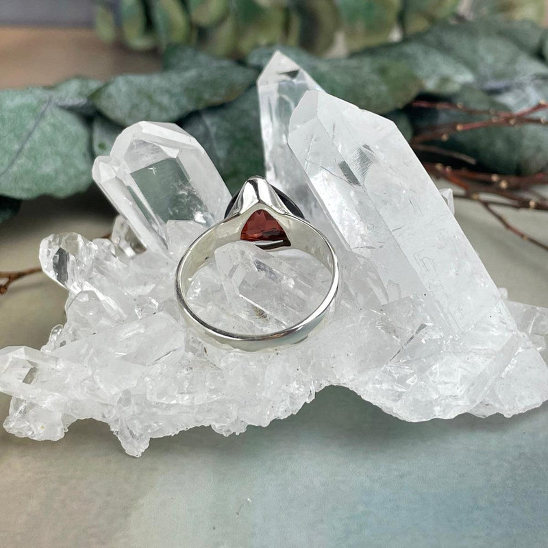 Medium Size Garnet Crystal Ring